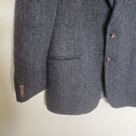 Vittorio Rex Sport Coat Jacket Blazer Sz 44 Tweed Wool Gray Made Italy Vintage - Picture 2 of 9